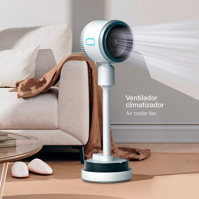 Climatizador multifunción HF-418 con calefacción y refrigeración. Con tanque de agua de 3L, pantalla táctil, luz esterilizadora y mando de control remoto.
