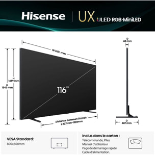 TV RGB HISENSE 116UXQ (2025) 116" (293 cm)