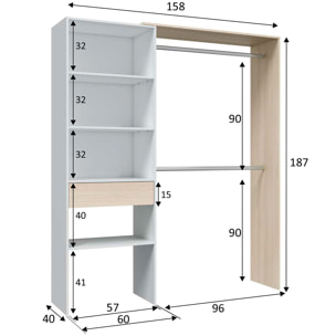 Armario Vestidor marzo 2b 1c 4e roble