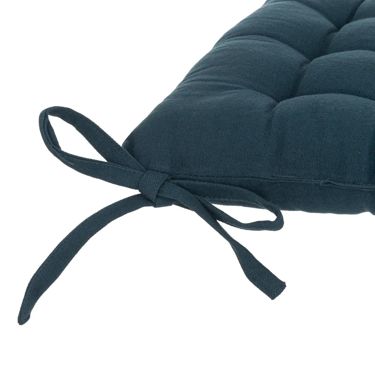 Galette de chaise "Anjali" en coton 38x38cm bleu égéen