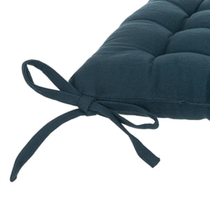 Galette de chaise "Anjali" en coton 38x38cm bleu égéen