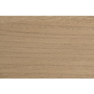 EDITH - Console bois naturel 2 tiroirs pieds épingles métal noir