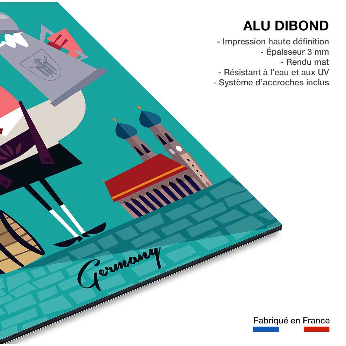 Tableau retro munchen Tableau alu Dibond