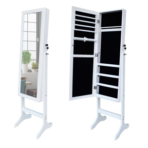 Espejo joyero de pie Blanco