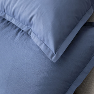 Taie d'oreiller unie coton, Made in France, TOUT DOUX , Bleu Denim
