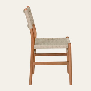 Chaise Amalfi -bois massif de hêtre et corde-couleur naturel 44 x 86 x 55 cm