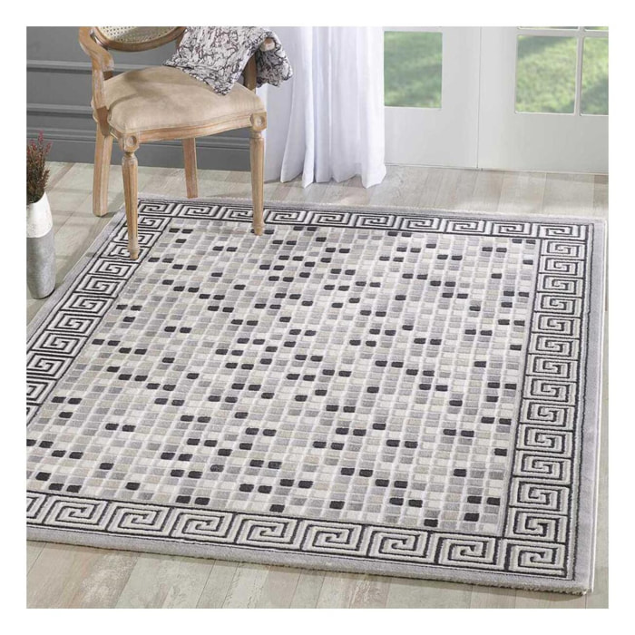 Tapis salon et chambre tissé motif géométrique TUJA