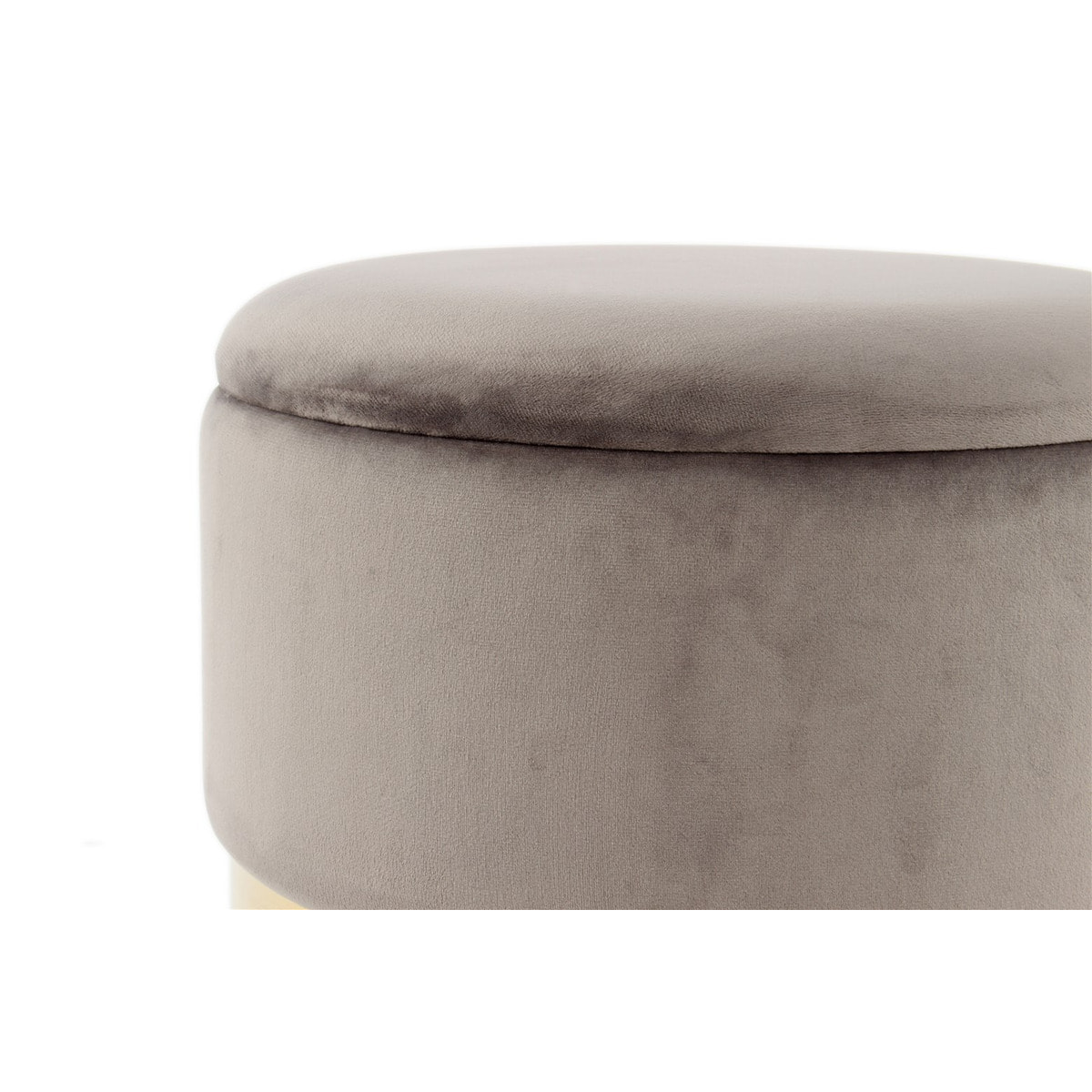Set di 2 pouf contenitore Zora in velluto grigio e oro