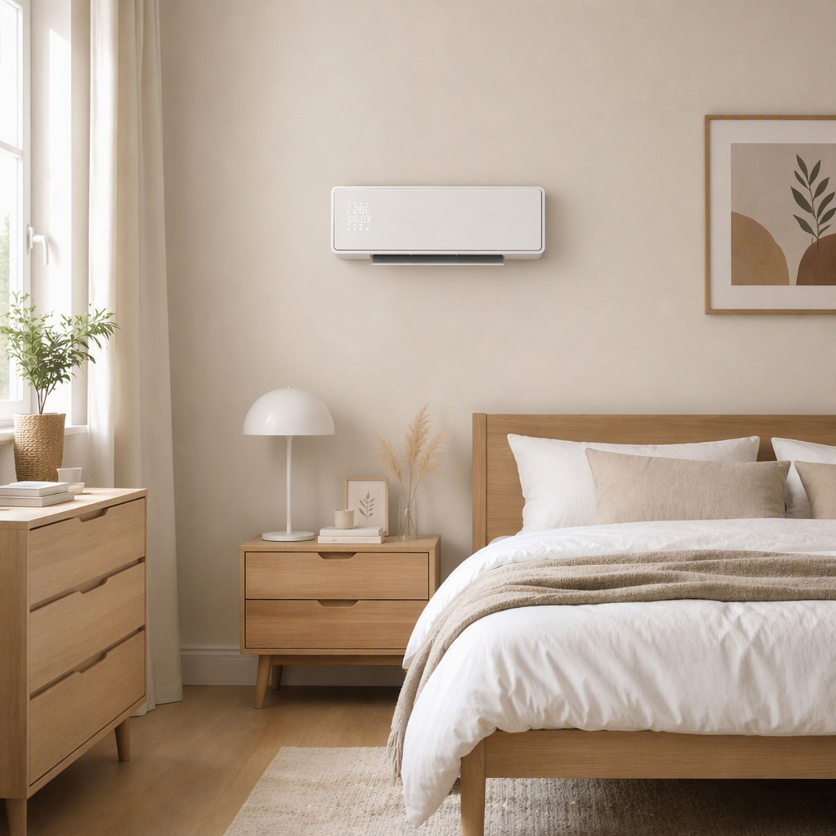 Chauffage soufflant mural 2000W chauffage céramique PTC radiateur réglable timer oscillant télécommande blanc