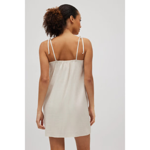 Abito corto dritto in lino