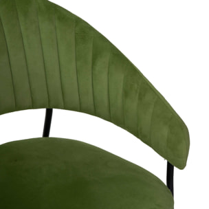 Poltrona Chloe Vacchetti in velluto verde con struttura nera cm59x51h83,5