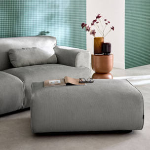 Pouf, repose-pieds pour canapé 3 places Wallas velours côtelé WALLAS