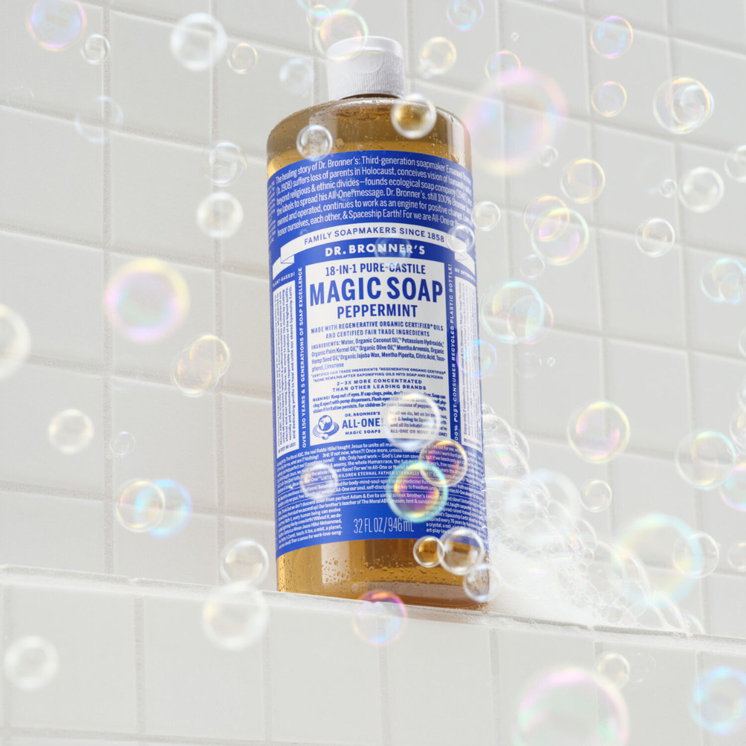 Menthe Poivrée - Savon de Castille Liquide Naturel 18-en-1