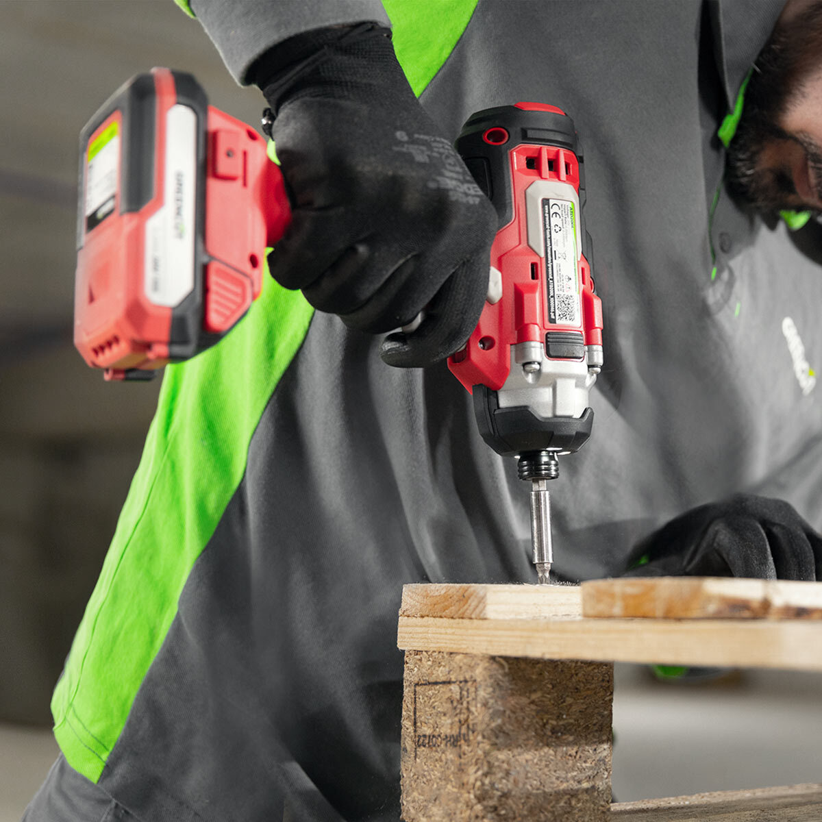 Atornillador de impacto de batería de 20V, velocidad 3500rpm, 130N.m - Greencut ATD200L