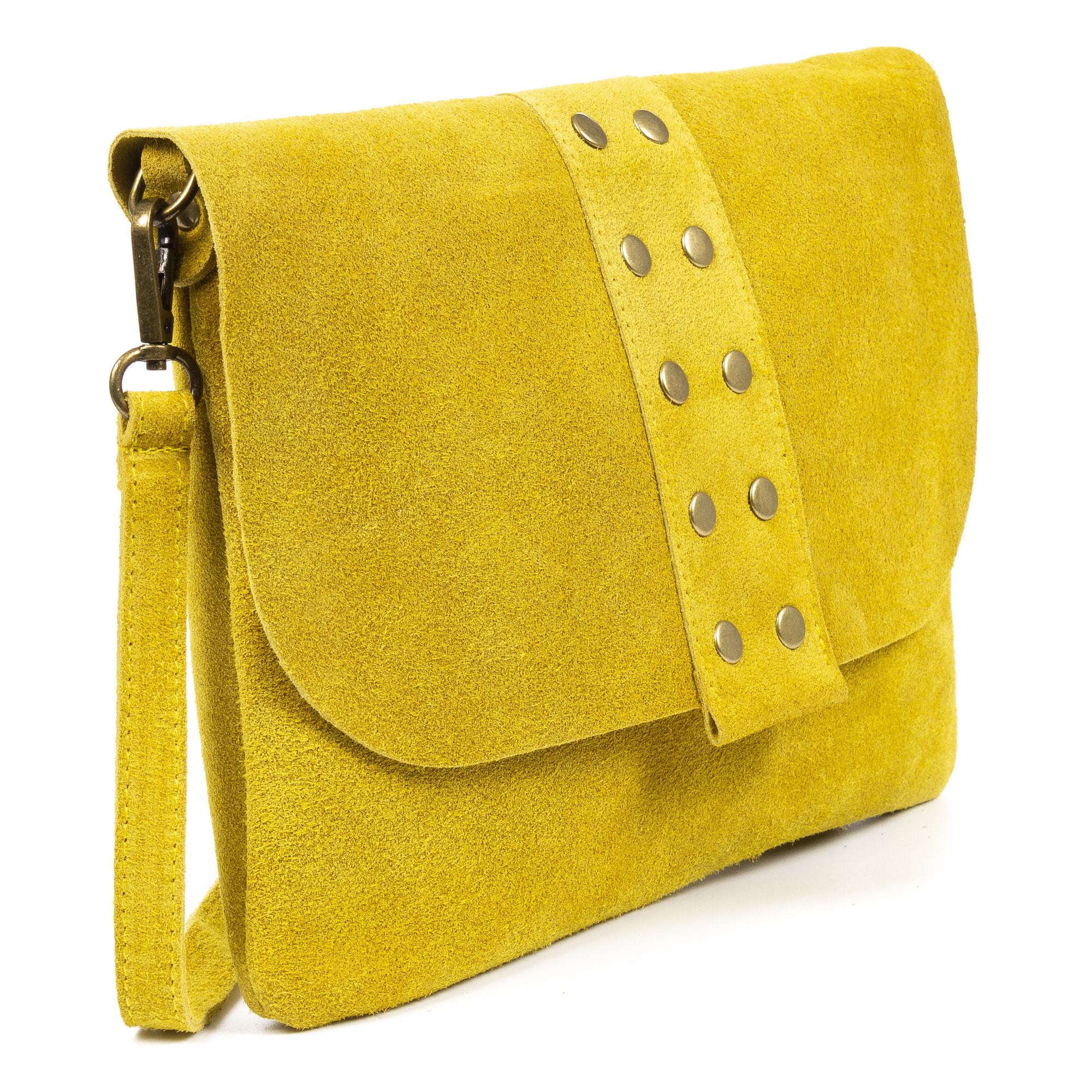 Alpette borsa a tracolla donna. Pelle scamosciata autentica.