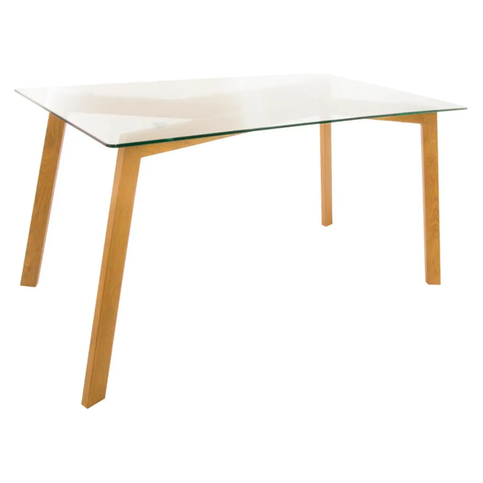 Table à manger "Taho" verre trempé L150cm