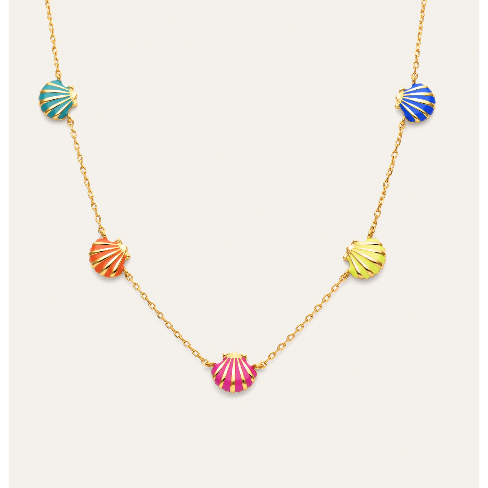 Collana Conchiglie Enamel Placcato Oro