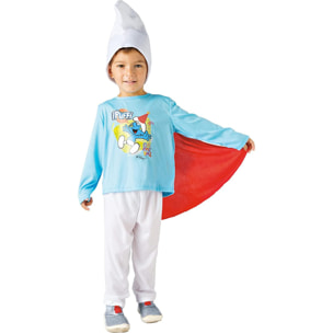 Costume Carnevale Travestimento Bambino Vestito Puffo Originale