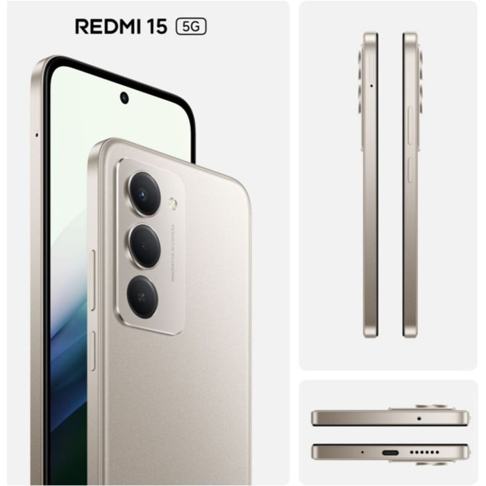 Smartphone XIAOMI Redmi 15 Gris 256Go 5G