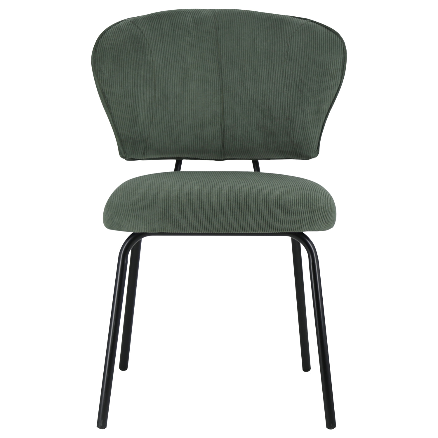 Lot de 2 chaises en velours côtelé vertes NILSA