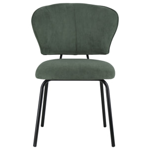 Lot de 2 chaises en velours côtelé vertes NILSA