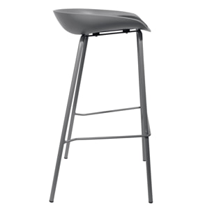 Tabouret De Bar Hella Gris - Lot De 2