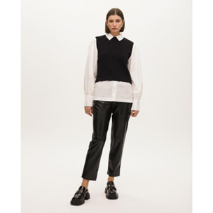 Pantaloni jogger effetto pelle