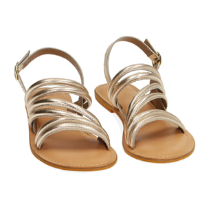 Sandalias de piel doradas
