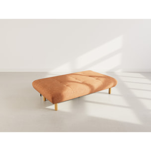 Soan - Banquette 2 places convertible clic-clac en velours texturé - Terracotta