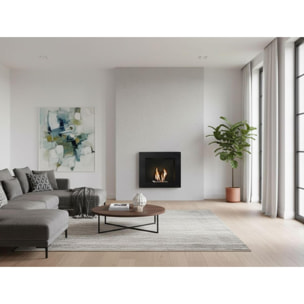 Biochimenea mural de etanol en acero color negro BESTBIO B FLAME PURLINE