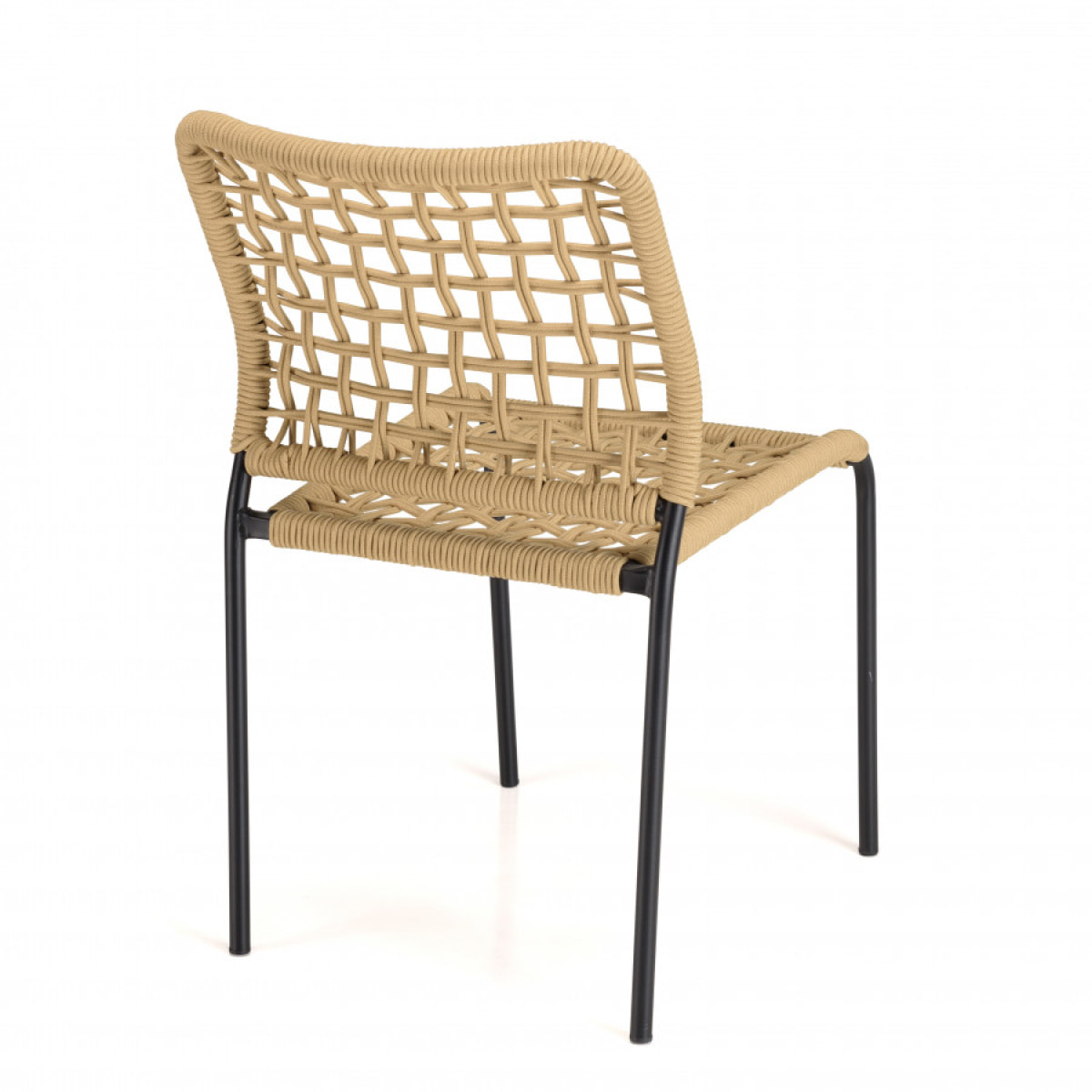 VIANNEY - Lot de 2 chaises de jardin en cordage tressé beige