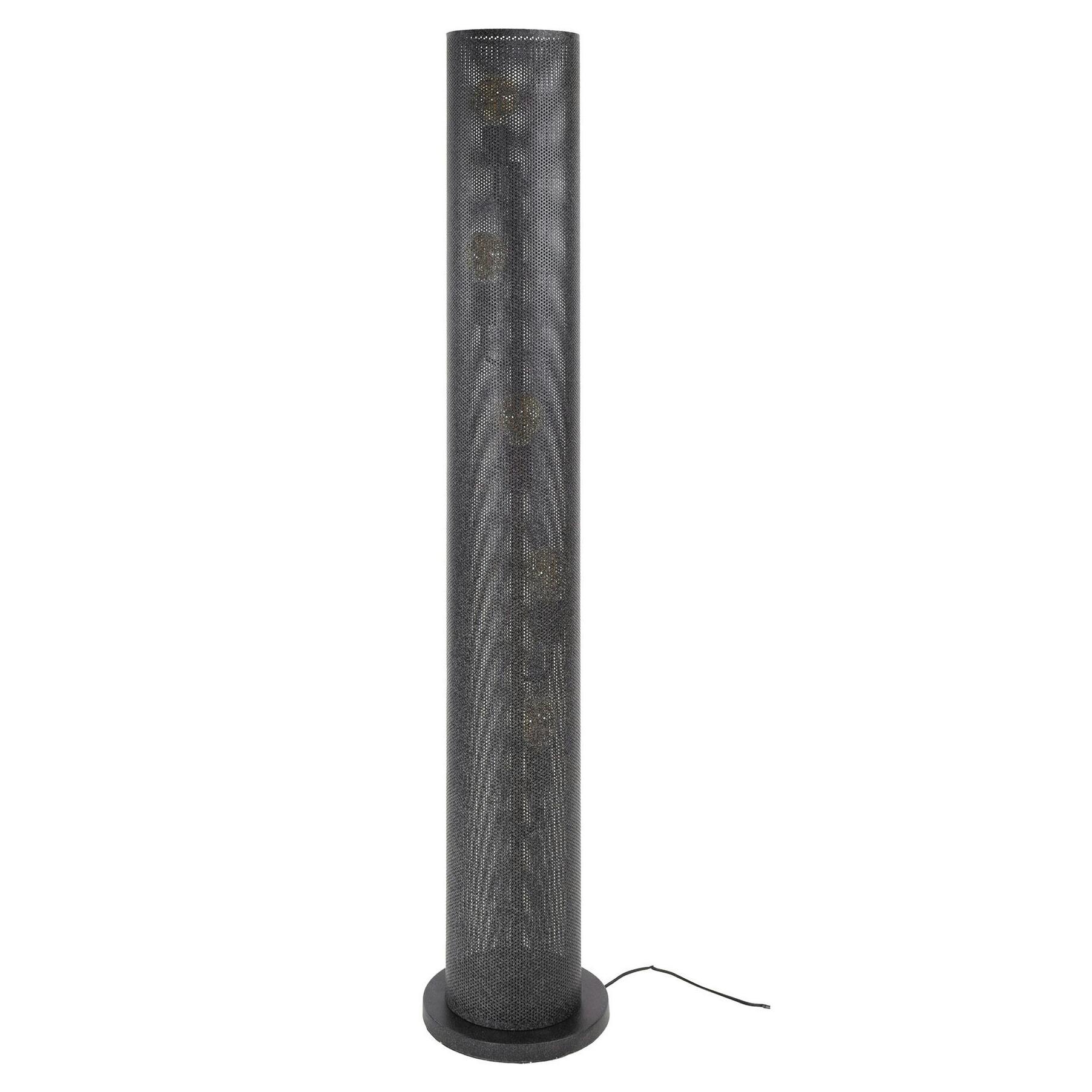 Lampadaire en métal noir perforé RALF