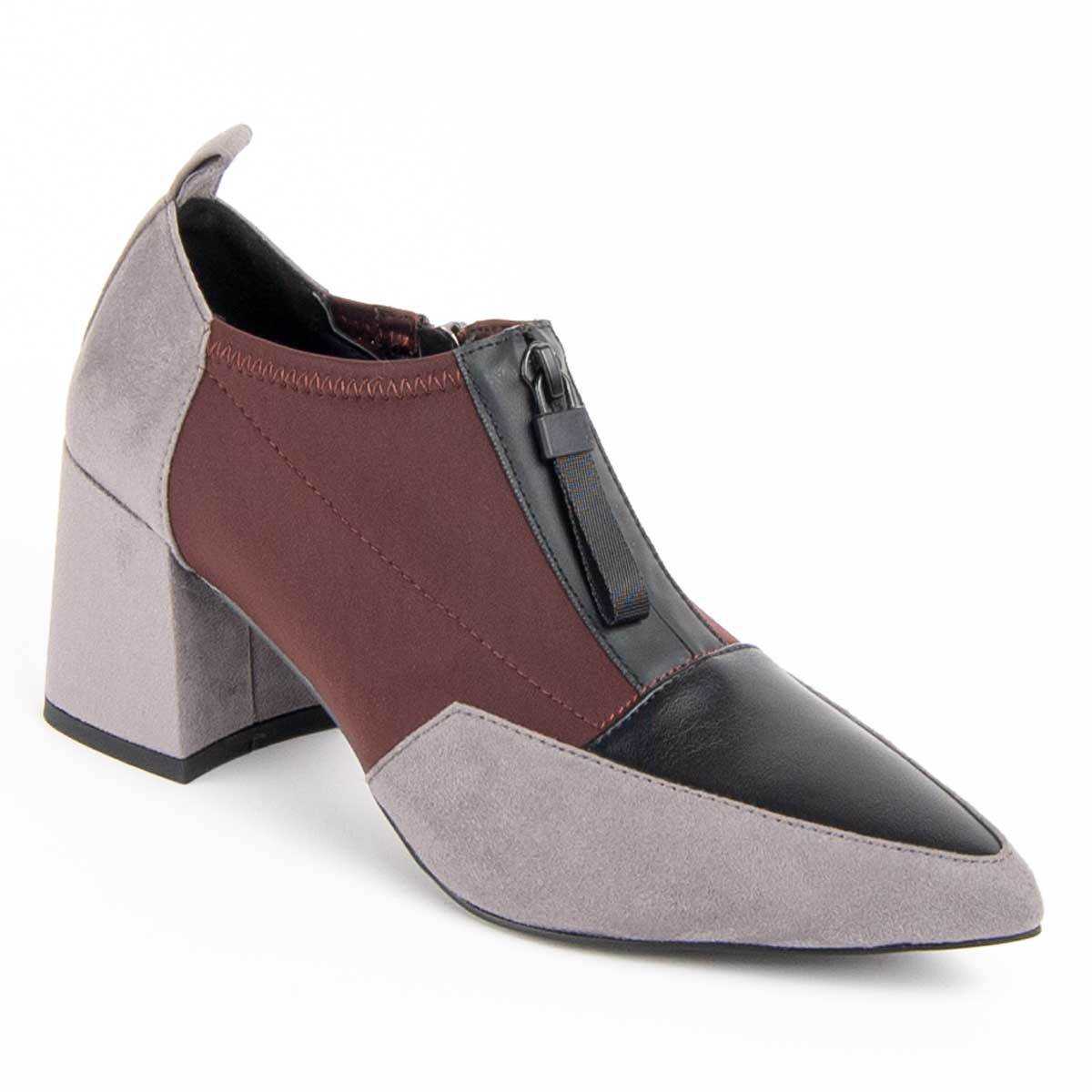 Zapato De Tacón - Gris - Altura: 6 Cm