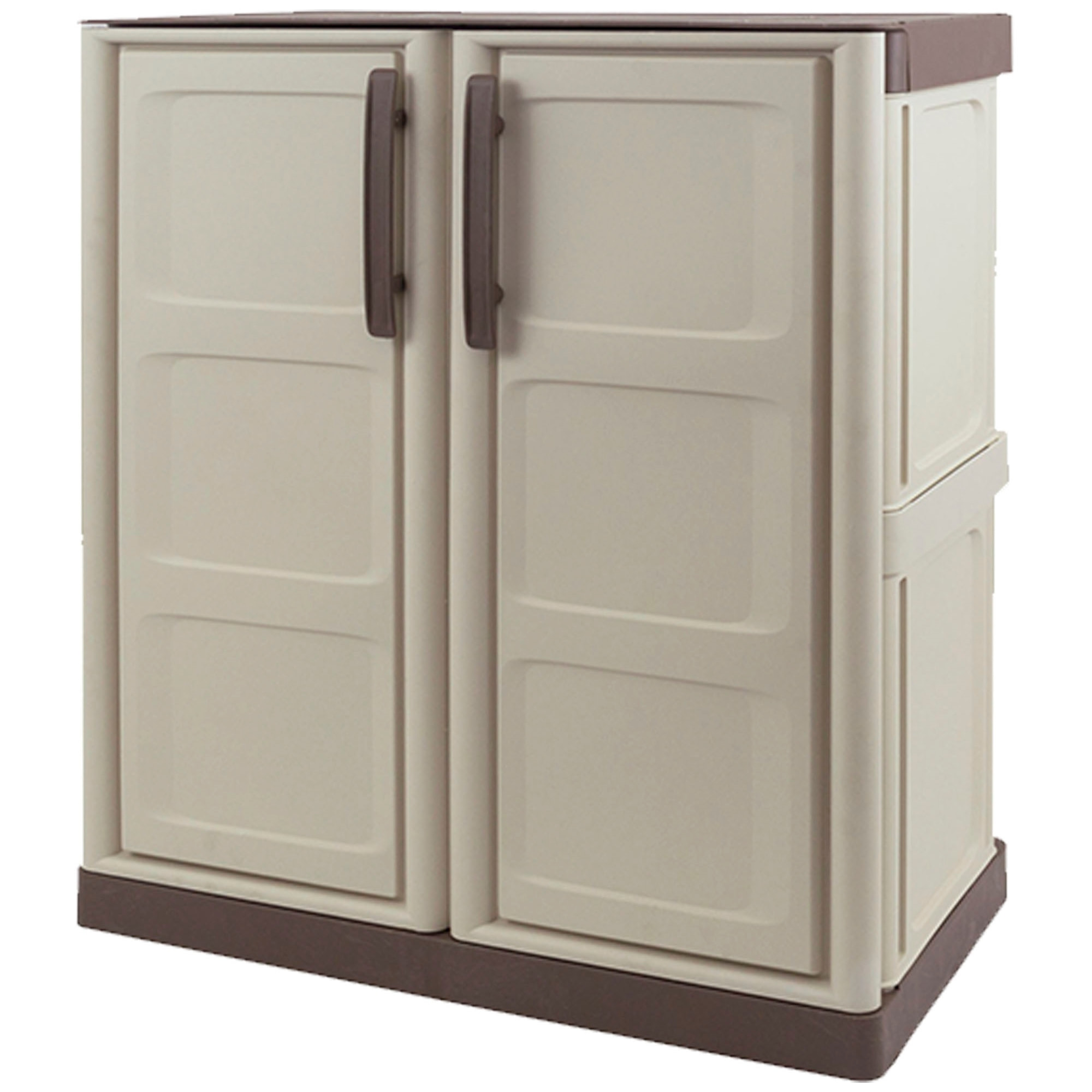 Armario de media altura en pp, material reciclable y ecológico, equipado con bisagras y estante ajustable 70x39x85,5cm