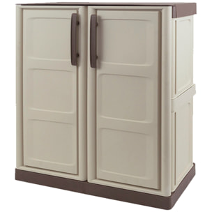 Armario de media altura en pp, material reciclable y ecológico, equipado con bisagras y estante ajustable 70x39x85,5cm