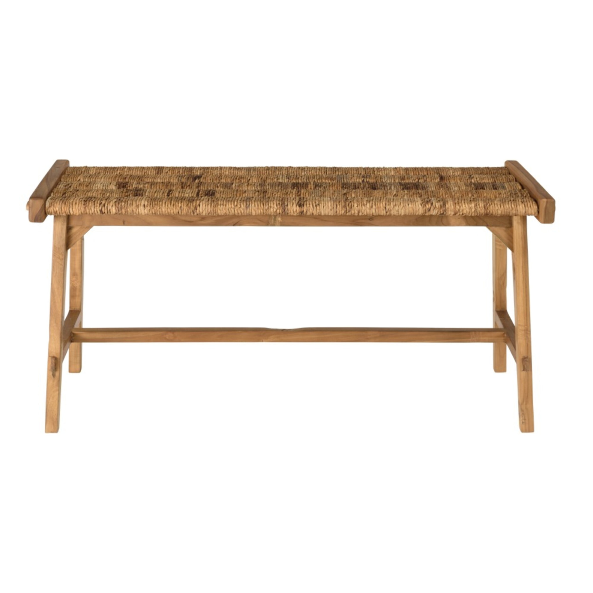 SIXTINE - Banc 100x36cm assise en tissage d'abaca naturel