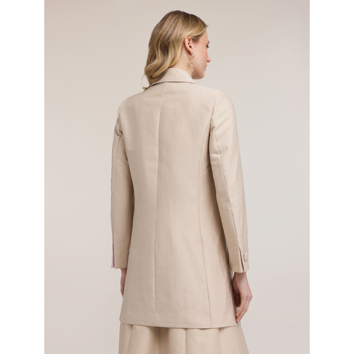 Motivi - Cappotto in raso di cotone - Beige