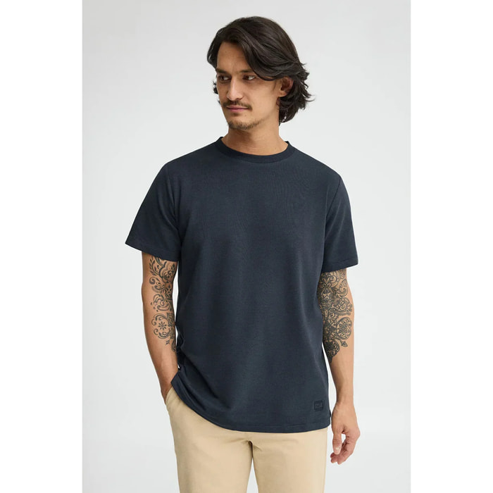 Camiseta azul marino de cuello redondo con parche Polo Club