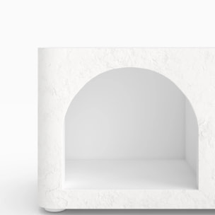 Meuble TV en plâtre blanc cassé 140 cm - Fira