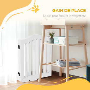 Barrière modulable pliable barrière de sécurité 154,5L x 61H cm MDF blanc