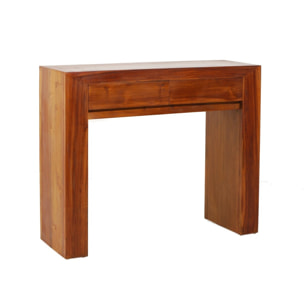 API - Console moderne marron 2 tiroirs bois Teck
