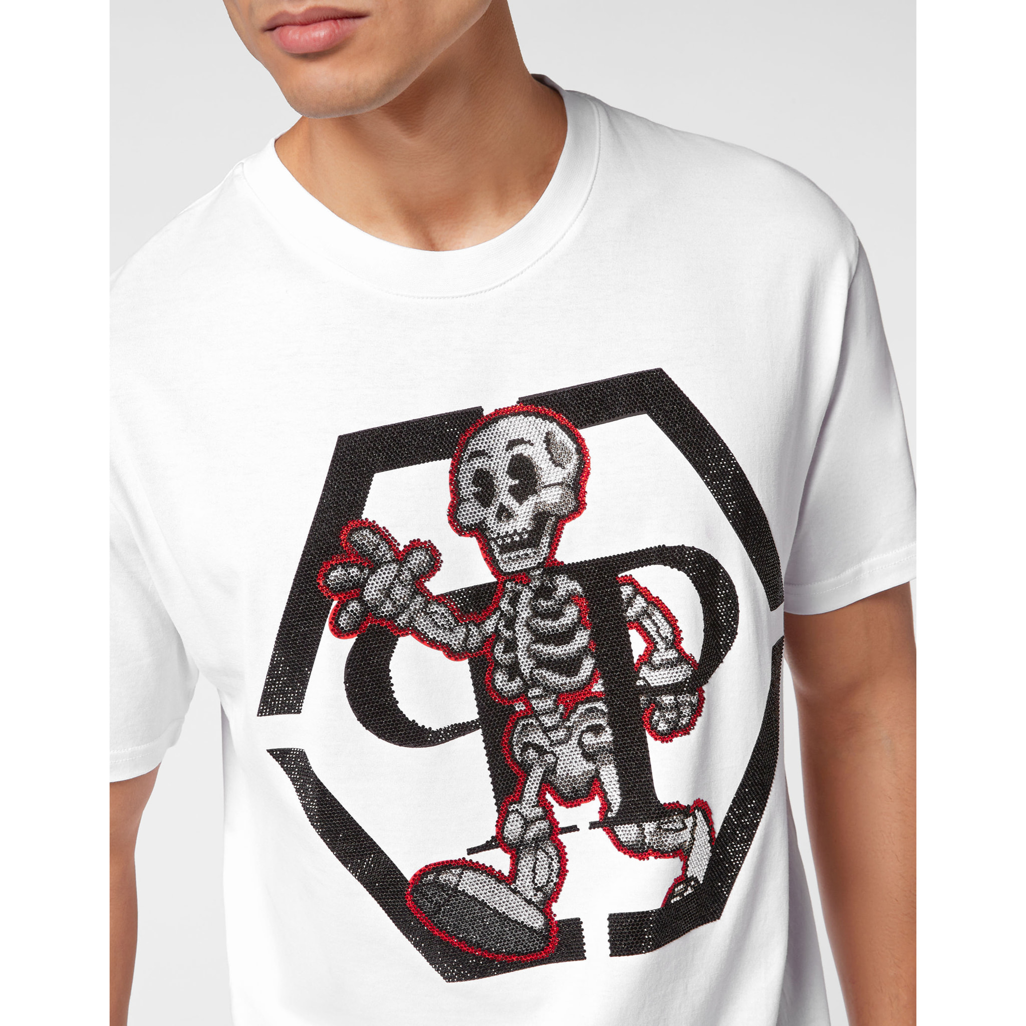 PHILIPP PLEIN Maglietta a girocollo SKELETON