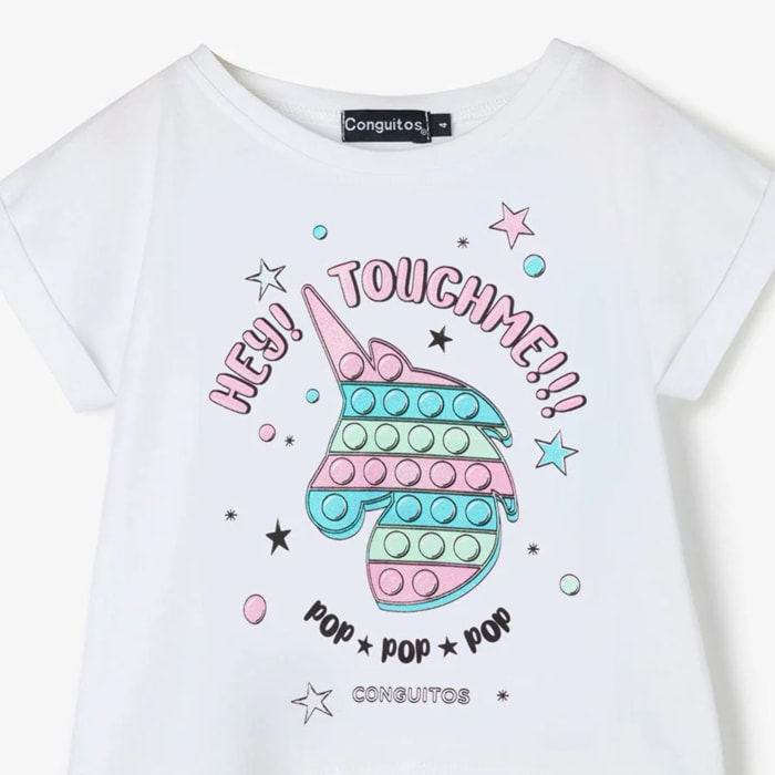 Maglietta da bambina con unicorno  glitterato