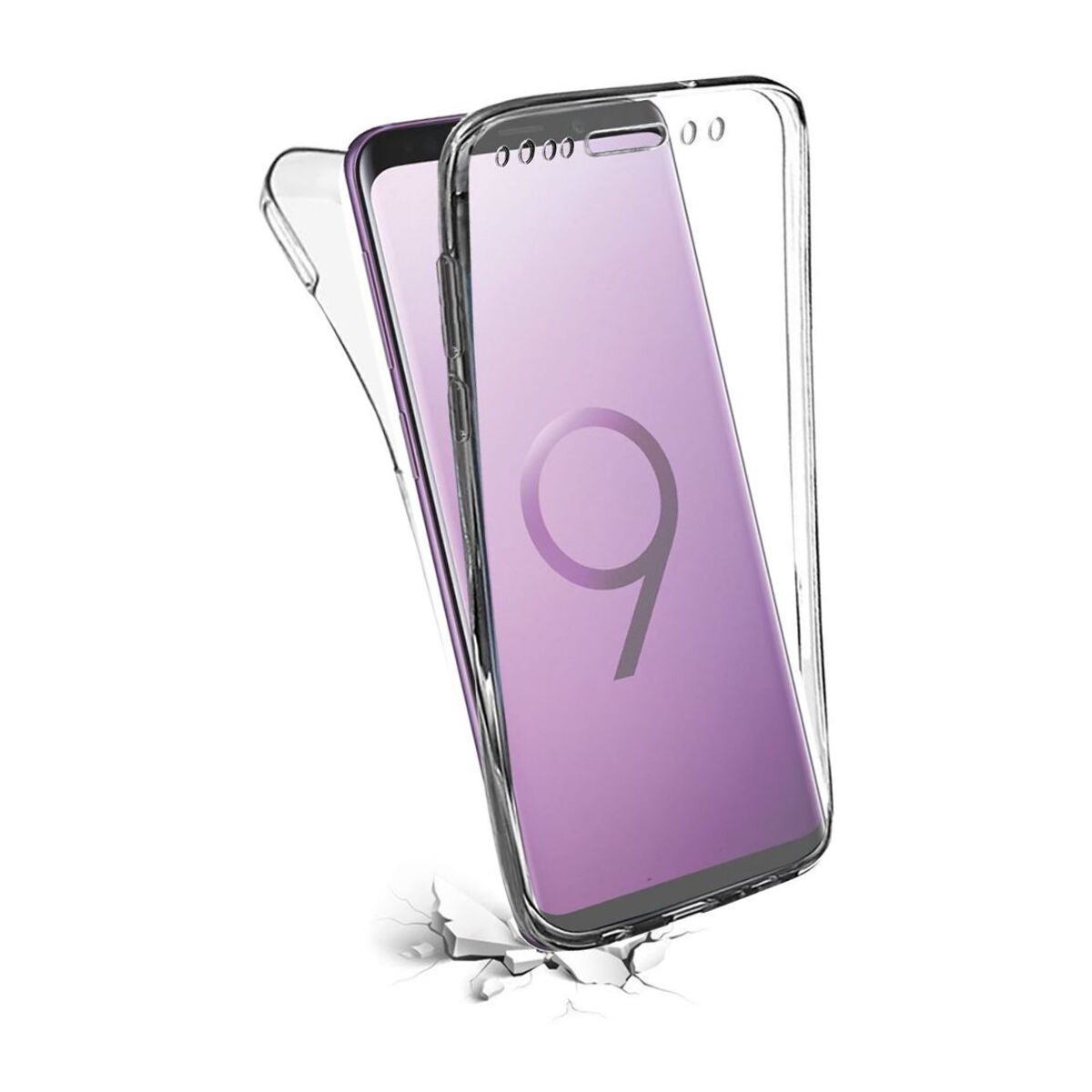Coque Galaxy S9 Samsung 360 degrés intégrale protection avant arrière silicone transparente