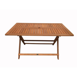 Table pliante bois exotique "Hong Kong" - Maple - 135 x 80 cm - Marron clair