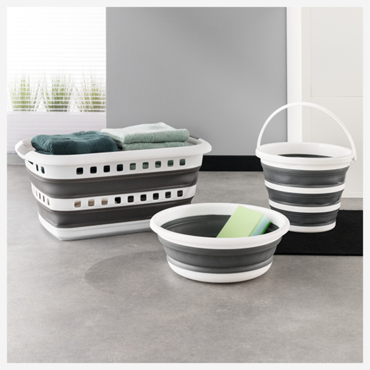 Bassine retractable 8L blanc gris