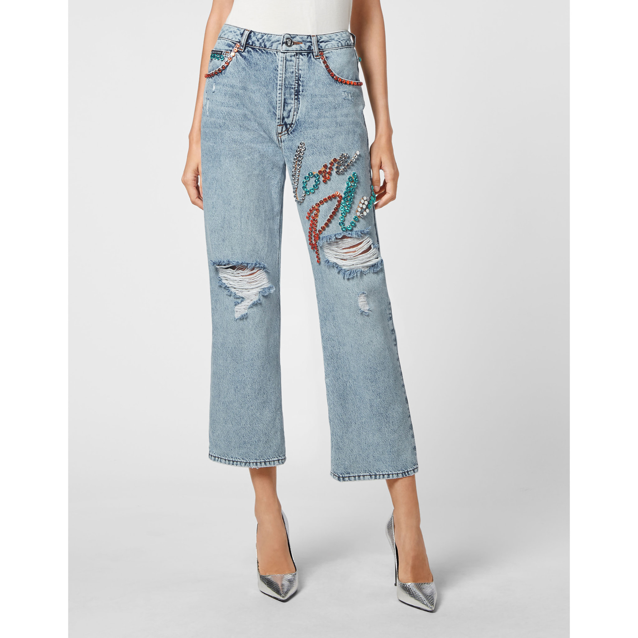 PHILIPP PLEIN Denim Trousers Loose Fit