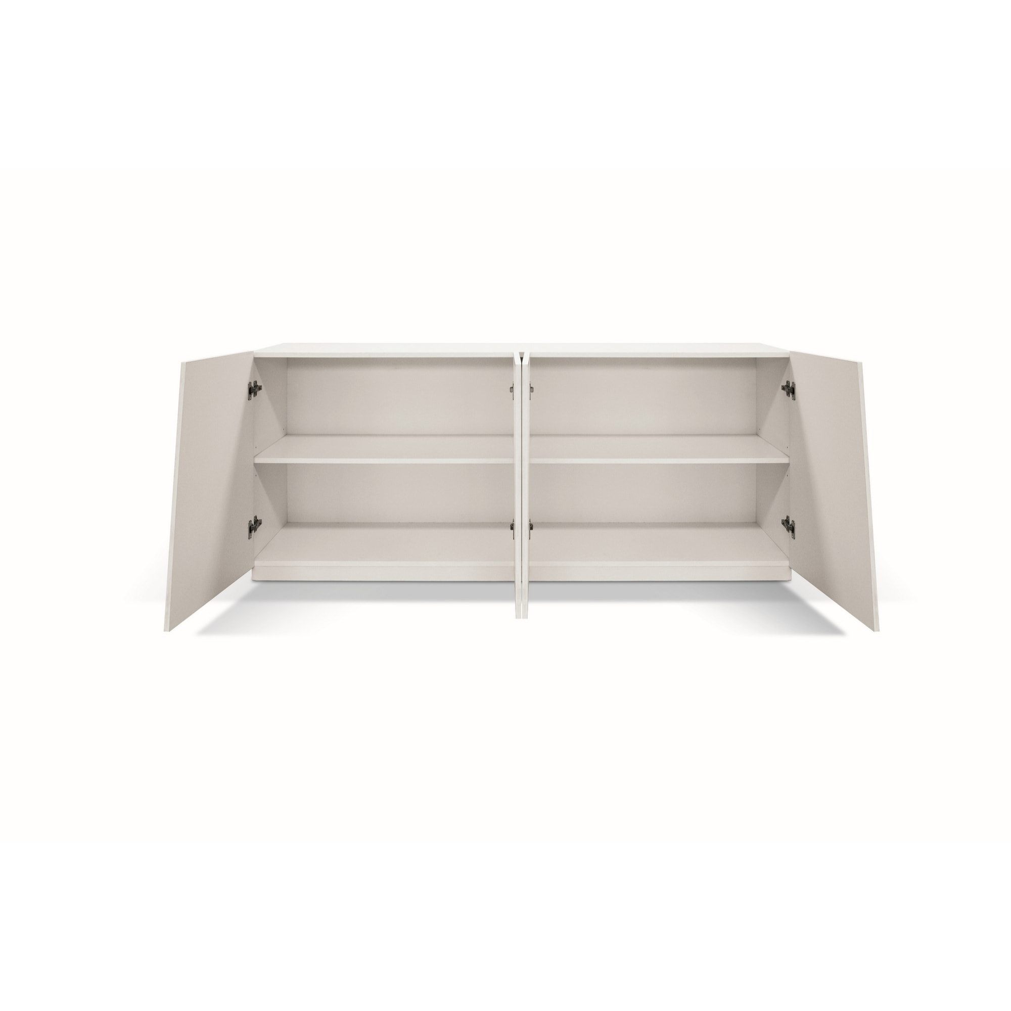 Credenza GORGONA in legno, finitura in bianco frassinato, 180x50 cm
