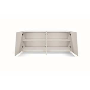 Credenza GORGONA in legno, finitura in bianco frassinato, 180x50 cm