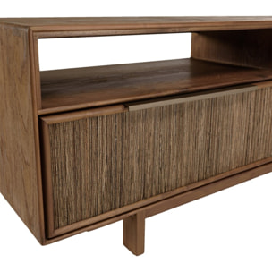 SIXTINE - Meuble TV 2 tiroirs 2 niches en bois de teck recyclé
